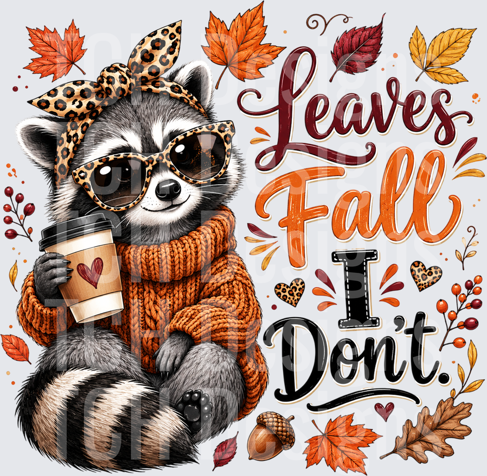 Leaves Fall I Don't Raccoon Autumn