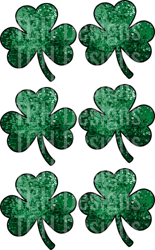 Green Glitter Sparkle Shamrock Clover Collection St Patricks Day
