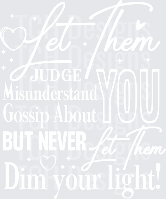 I can see this is a very light or faded image, but I can make out what appears to be text or design elements. Based on what's visible, I'll provide a title for this DTF transfer design:

Minimalist White Text Design