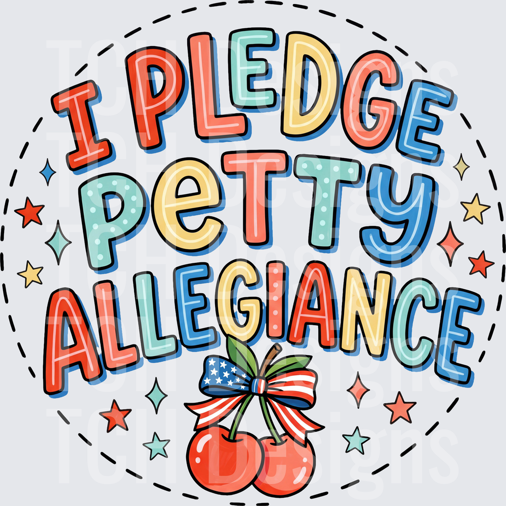 I Pledge Petty Allegiance Patriotic Cherries with Stars