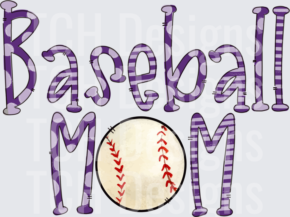 BASEBALL MOM PURPLE