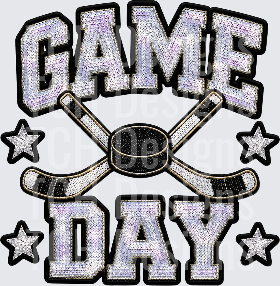 GAME DAY FAUX SEQUIN HOCKEY