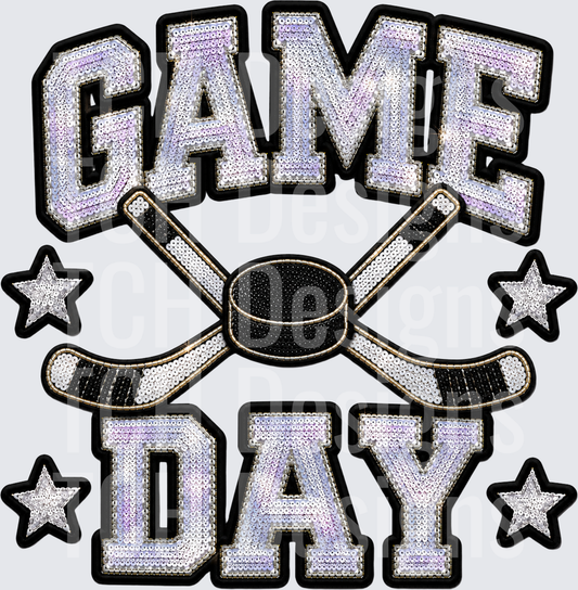 GAME DAY FAUX SEQUIN HOCKEY