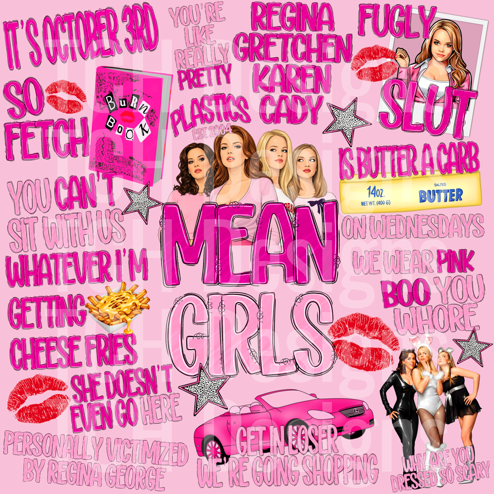 Mean Girls Collage Pink
