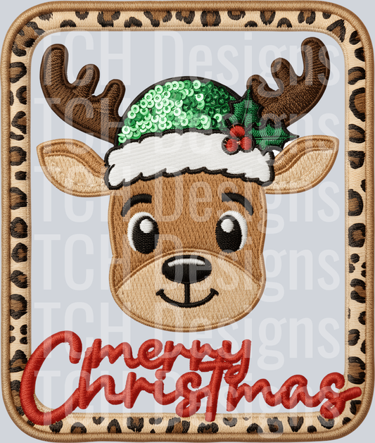 MERRY CHRISTMAS REINDEER LEOPARD FRAME (1)