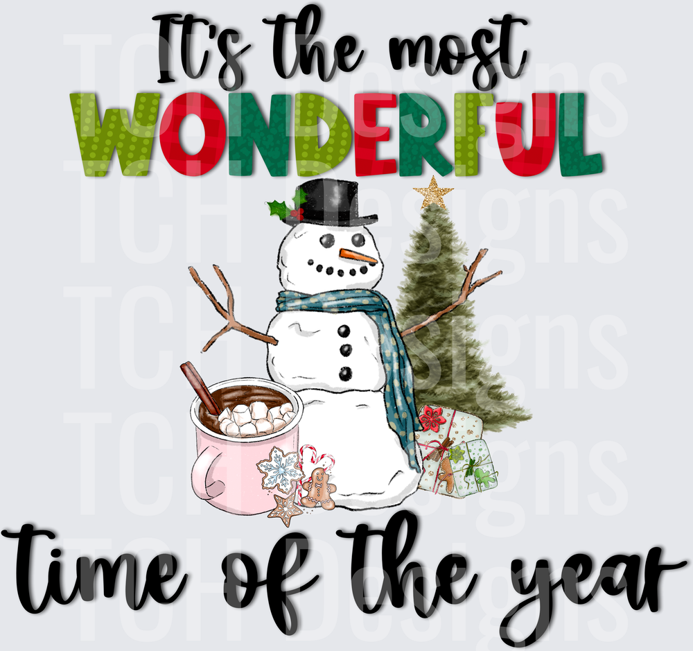 ITS THE MOST WONDERFUL TIME SNOWMAN