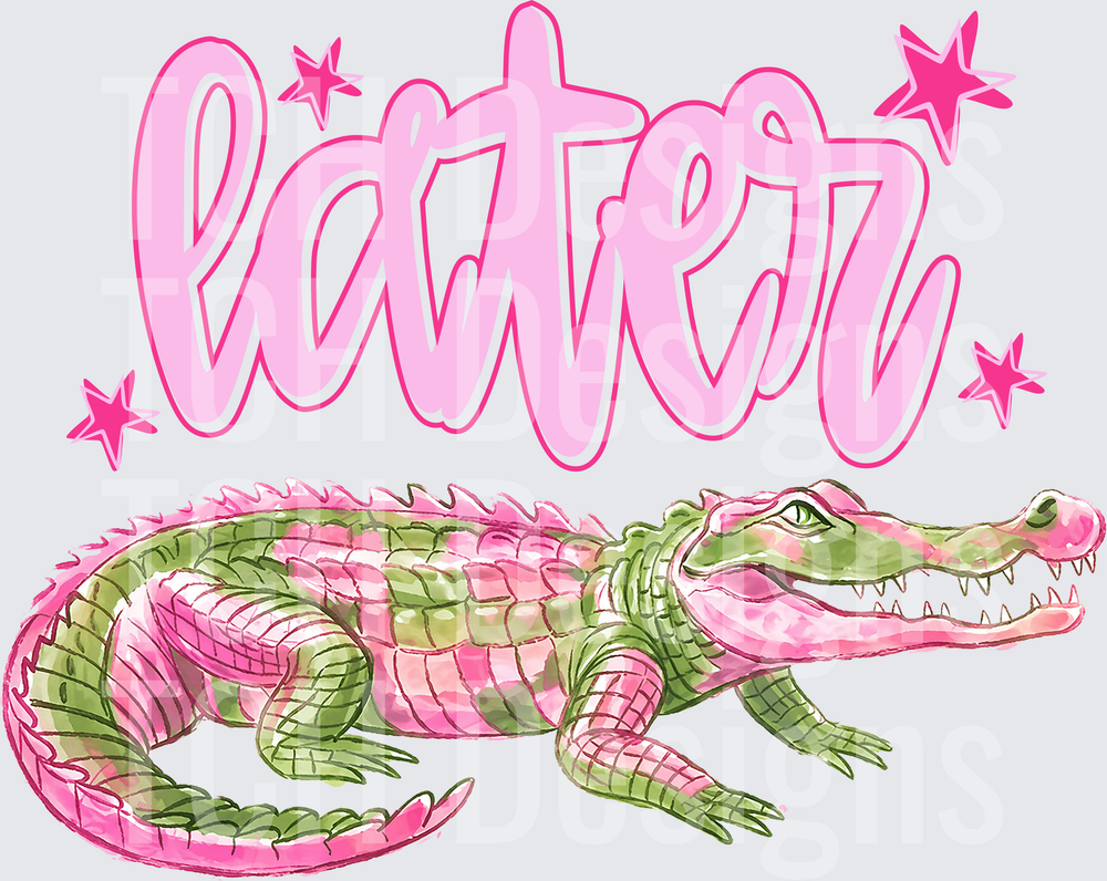 Later Gator Pink Alligator with Stars