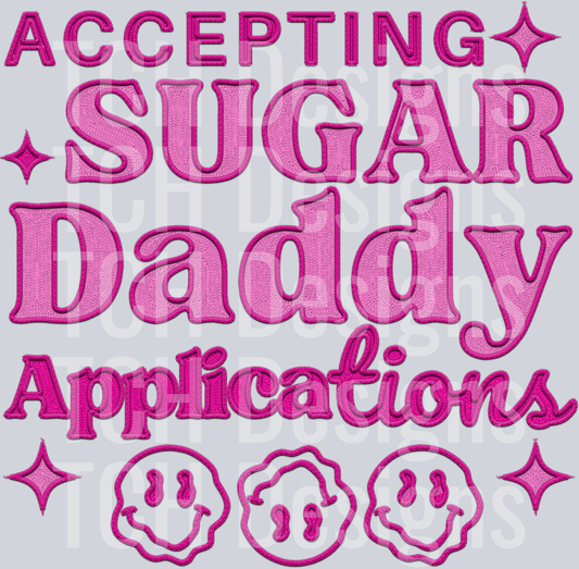 accepting sugar daddy applications faux emb hwds