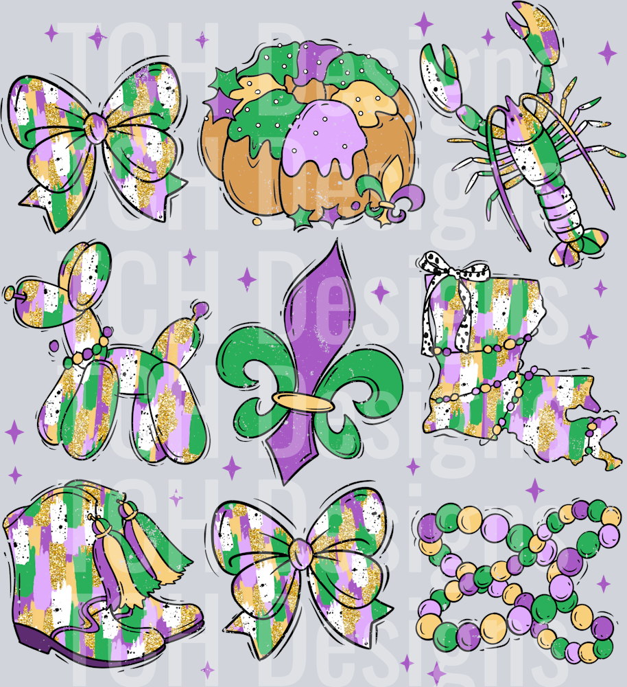 mardi gras doodles