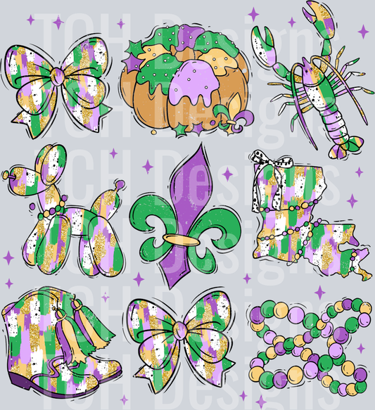 mardi gras doodles