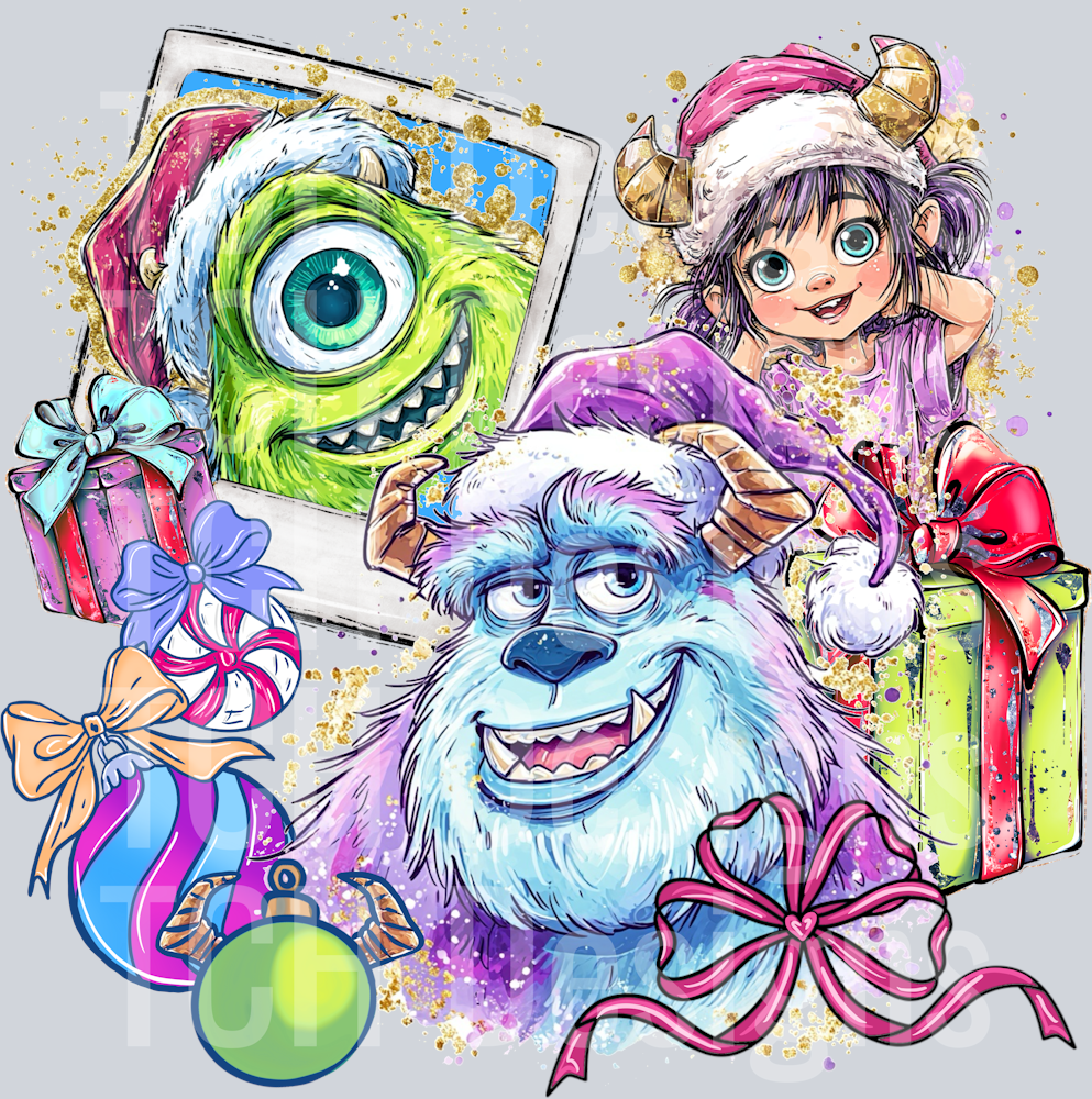 boo and the door with the pink flowers