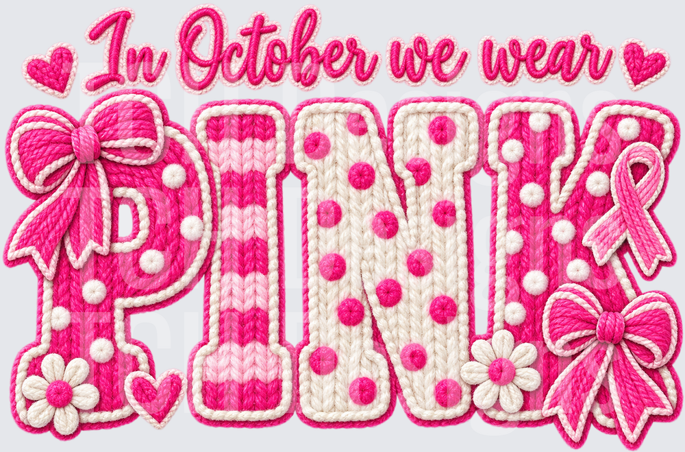 In October We Wear Pink Faux Yarn