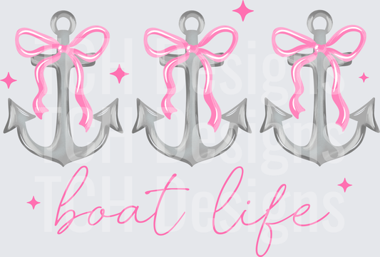 Boat life anchor and bows