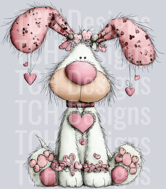 Whimsical Valentine Bunny Clipart (4)