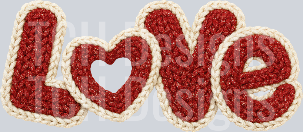 Yarn Crochet Love Valentines PNG