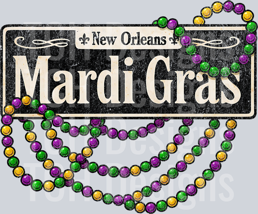 mardi gras street sign