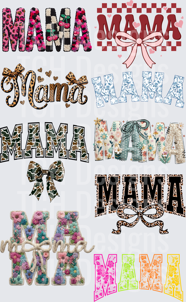 MAMA Text Collection with Various Patterns and Bow Accents