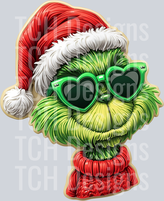 CHRISTMAS CHARACTER G GREEN GLASSES FAUX DETAILED (1)