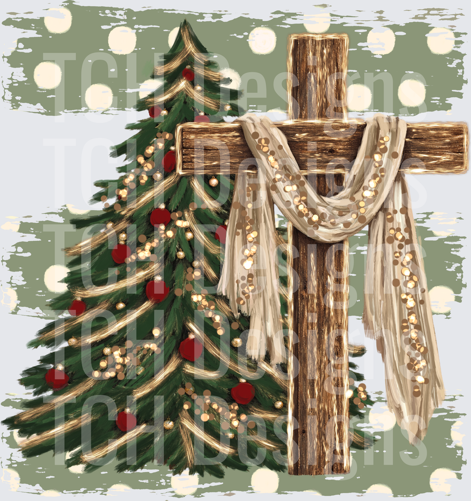 Hand Painted Christmas Tree Lines