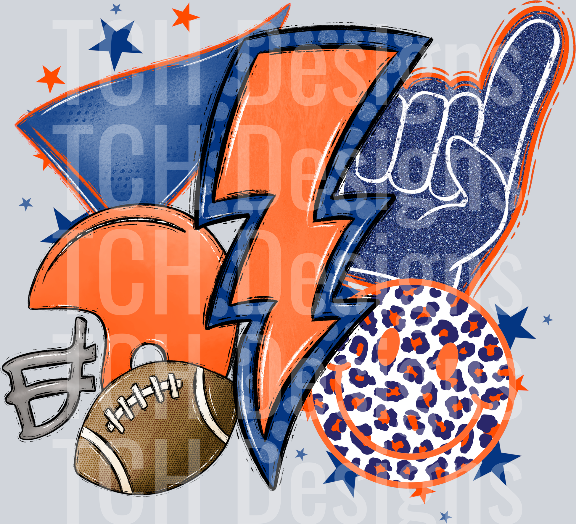 LeoNavyOrangeFootball