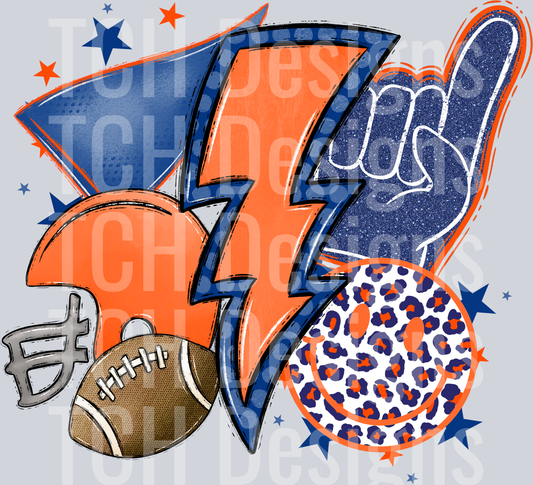 LeoNavyOrangeFootball