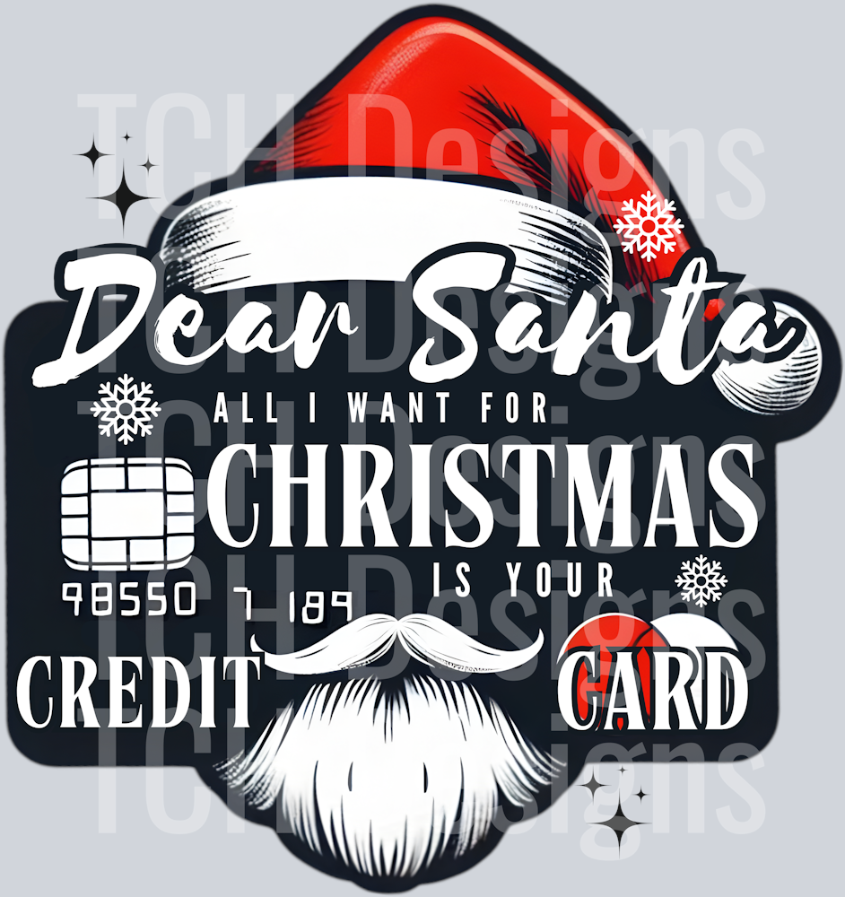 DEAR SANTA ALL I WANT FOR CHRISTMAS IS YOUR CREDIT CARD