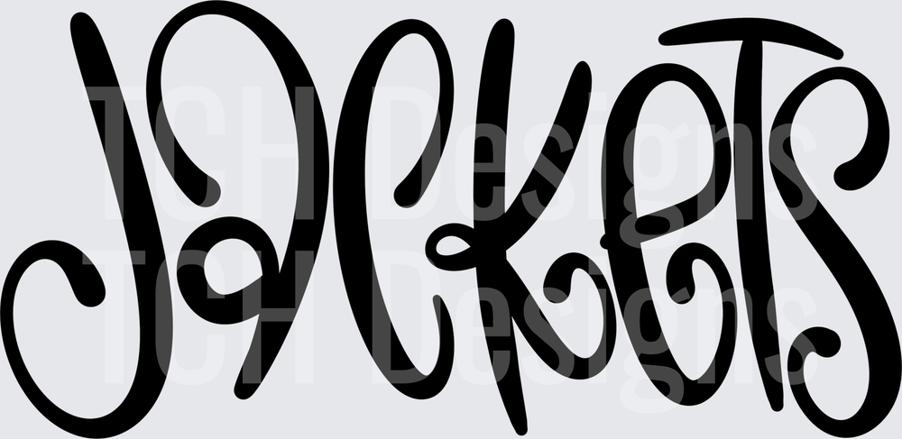 Jackets Fancy Cursive Script Lettering Word Art