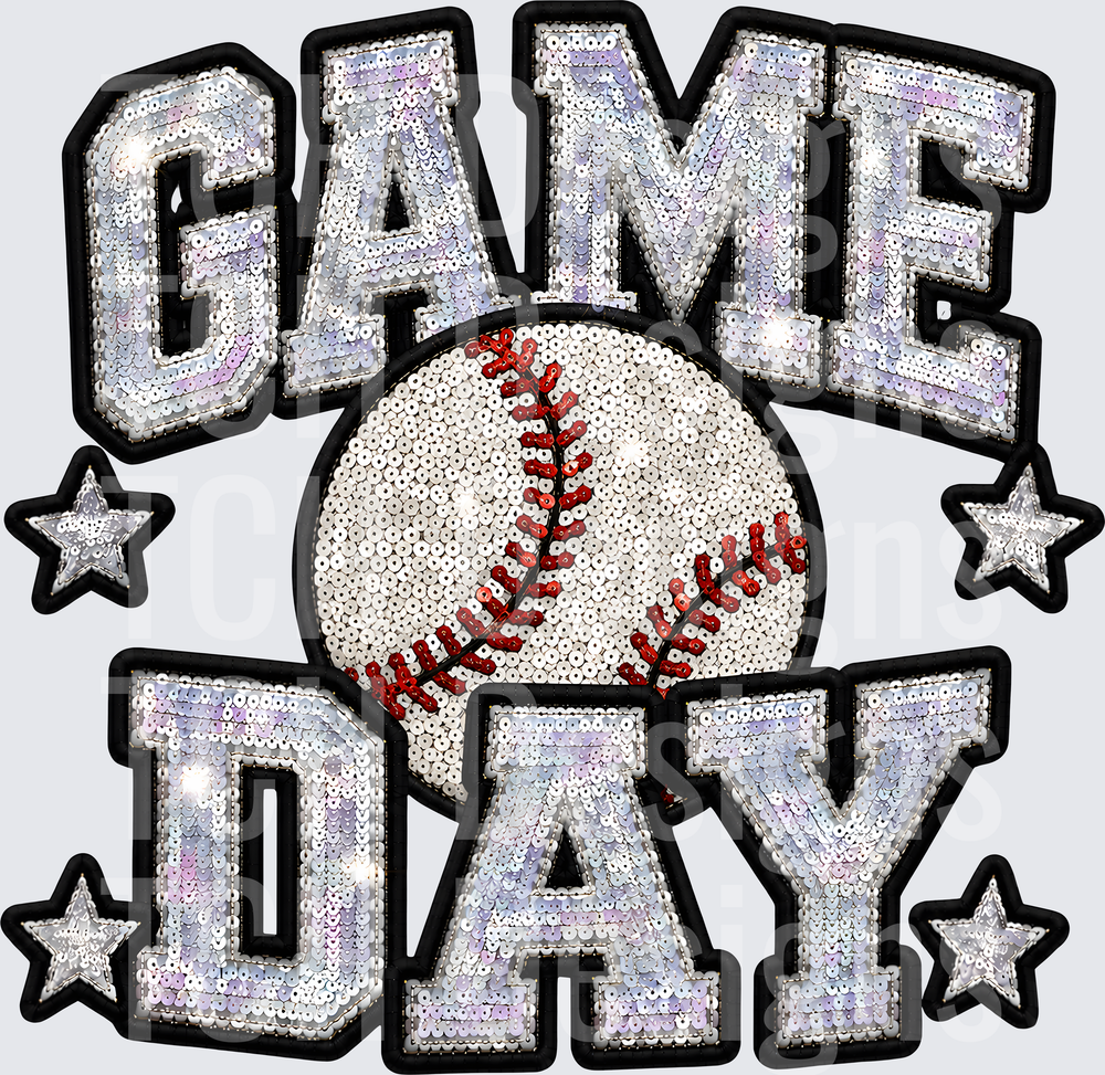 GAME DAY BASEBALL FAUX SEQUIN