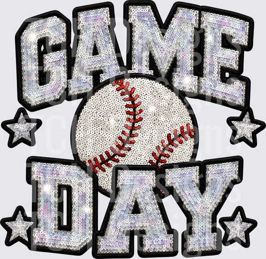 GAME DAY BASEBALL FAUX SEQUIN