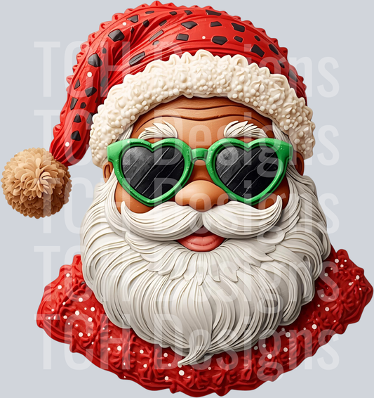 SANTA GREEN HEART GLASSES FAUX DETAILED (1)