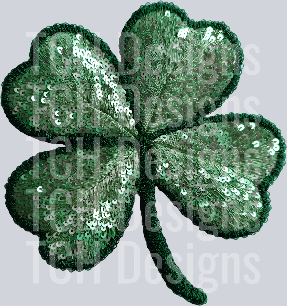 ST PATRICKS DAY CLOVER FAUX SEQUIN