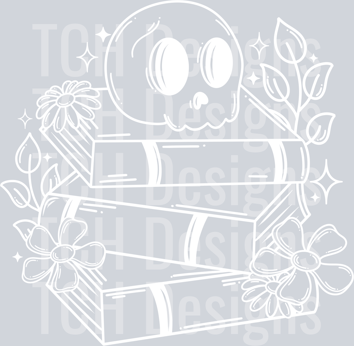 Skellie_Book_Stack_Single_Color_White (1) – TCH Designs