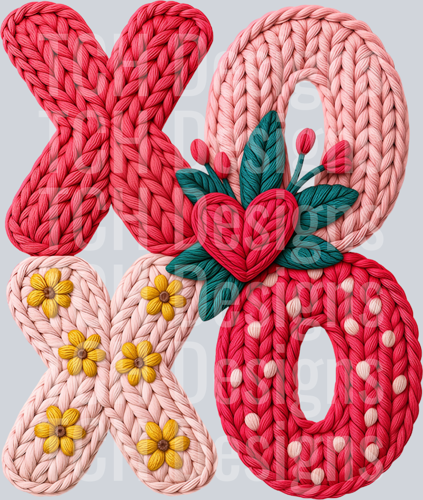 Crochet Yarn Xoxo Valentine PNG
