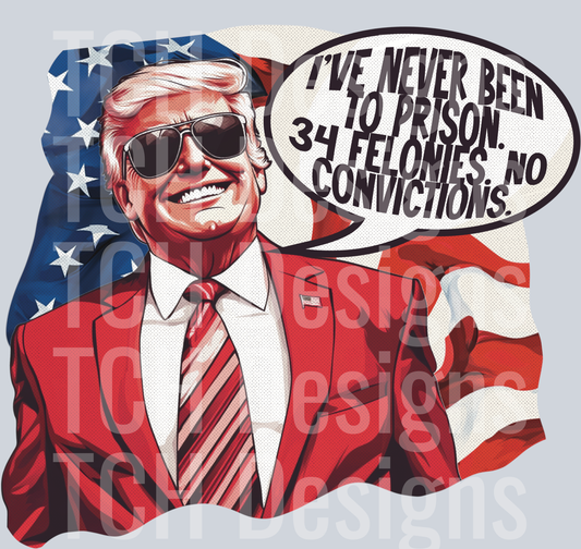 34 felonies no convictions