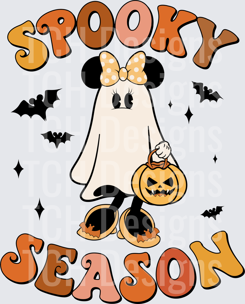 Minnie Mouse Ghost Costume Spooky Season Halloween Pumpkin