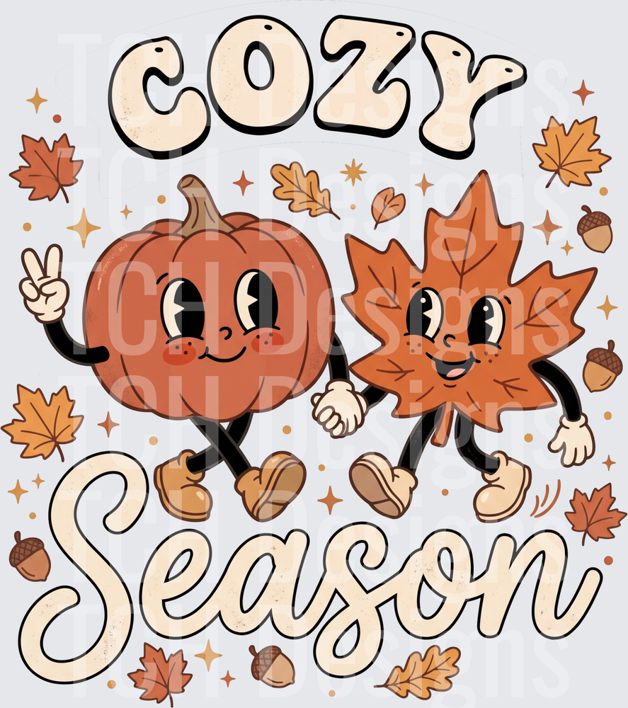 Cozy Season Pumpkin and Leaf