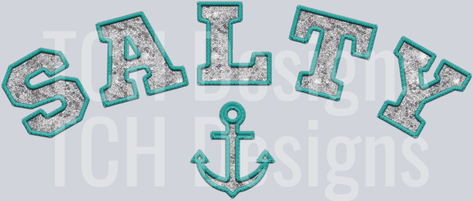 Salty faux emb teal HWDS