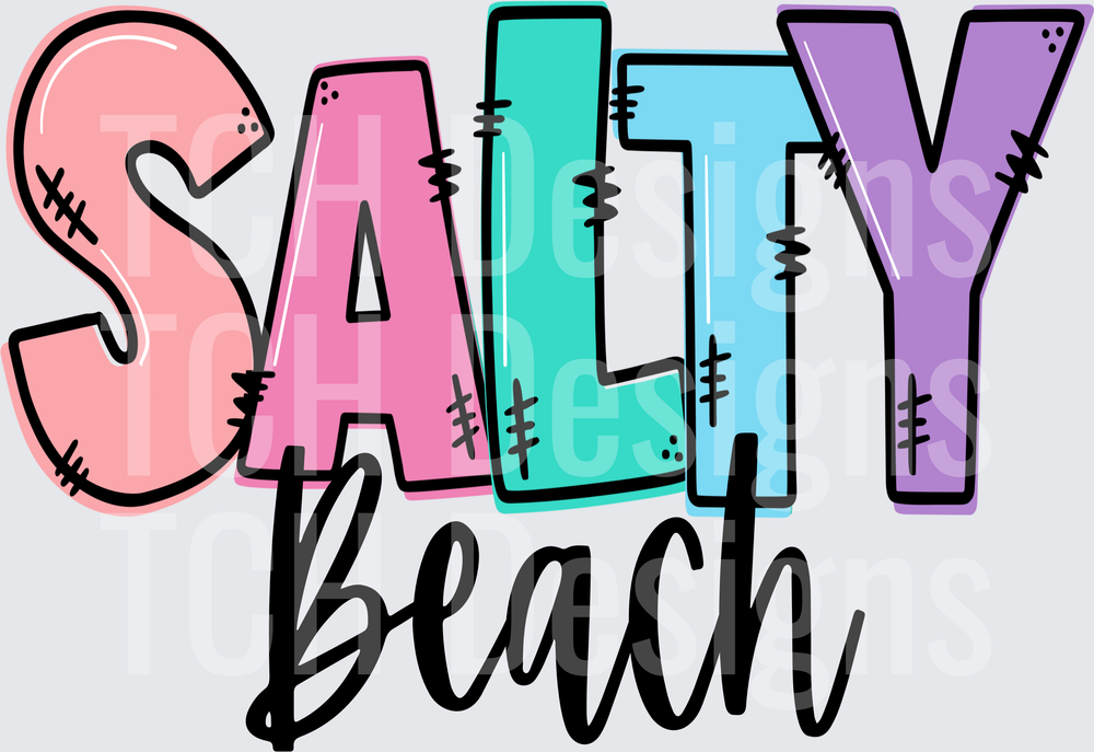 Salty Beach Bold Colorful Pastel Letter Typography Design