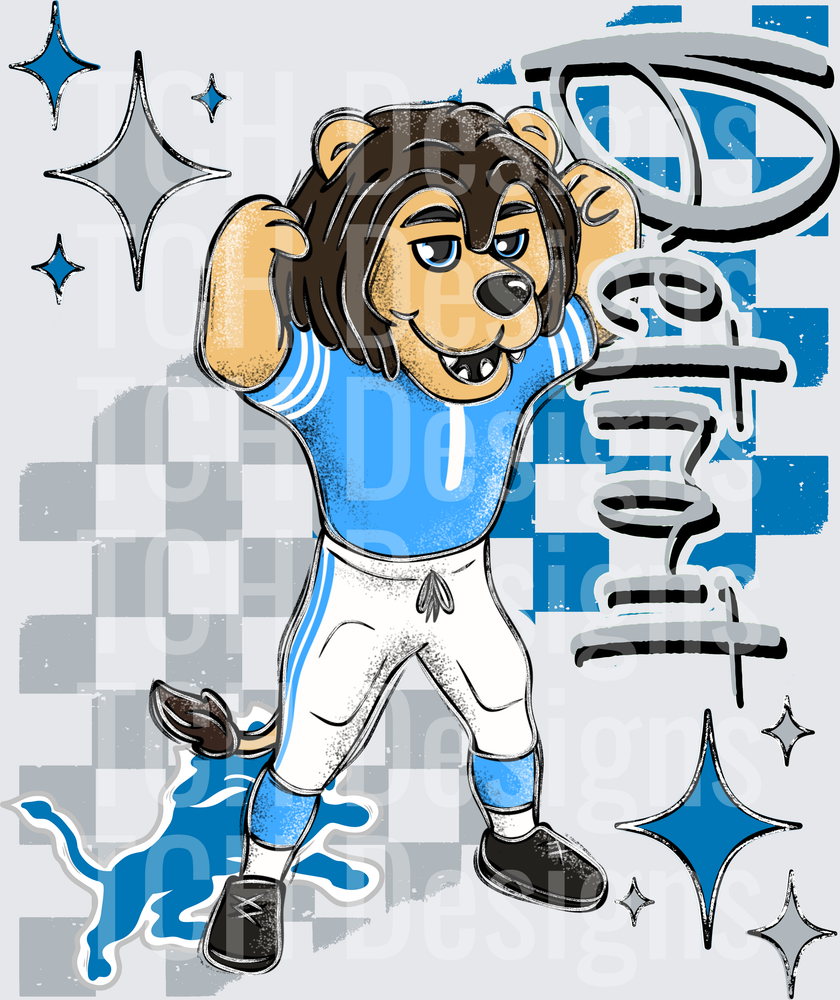D Lions checkered