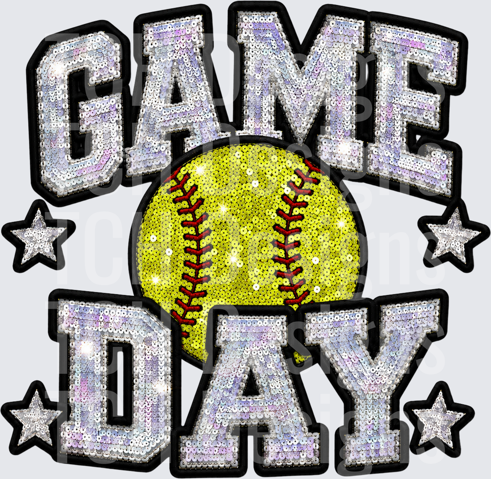 GAME DAY SOFTBALL FAUX SEQUIN