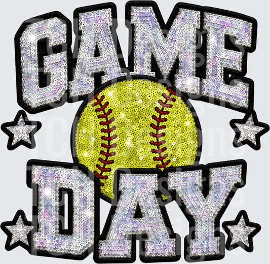 GAME DAY SOFTBALL FAUX SEQUIN