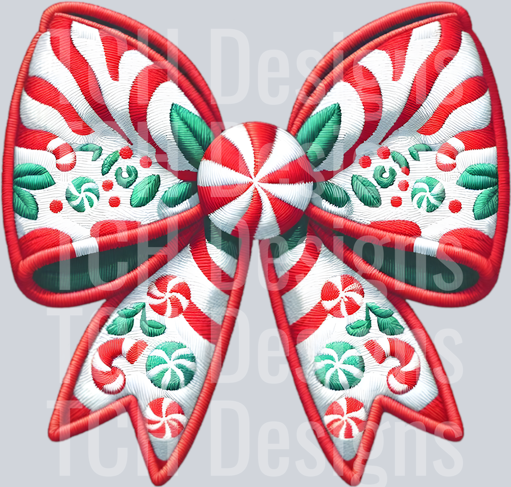 CHRISTMAS FAUX EMBROIDERY BOW