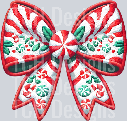 CHRISTMAS FAUX EMBROIDERY BOW