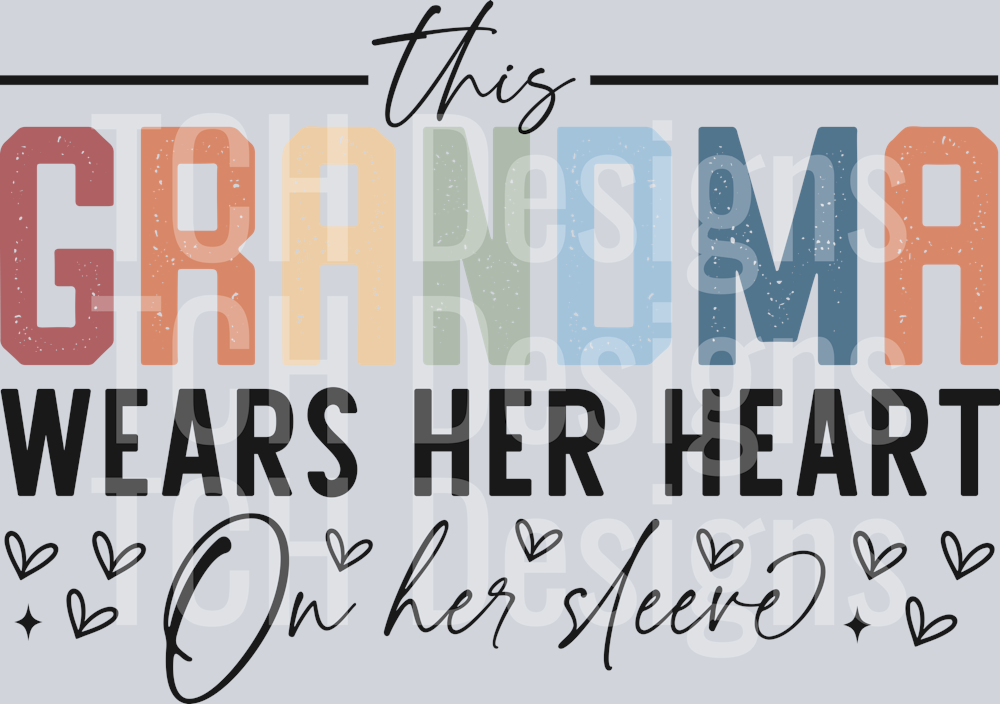 this grandma were her heart on my sleeve black