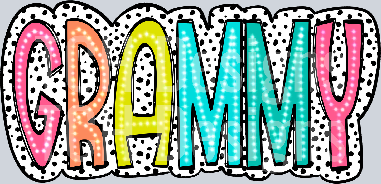 bright doodle with dalmation dots