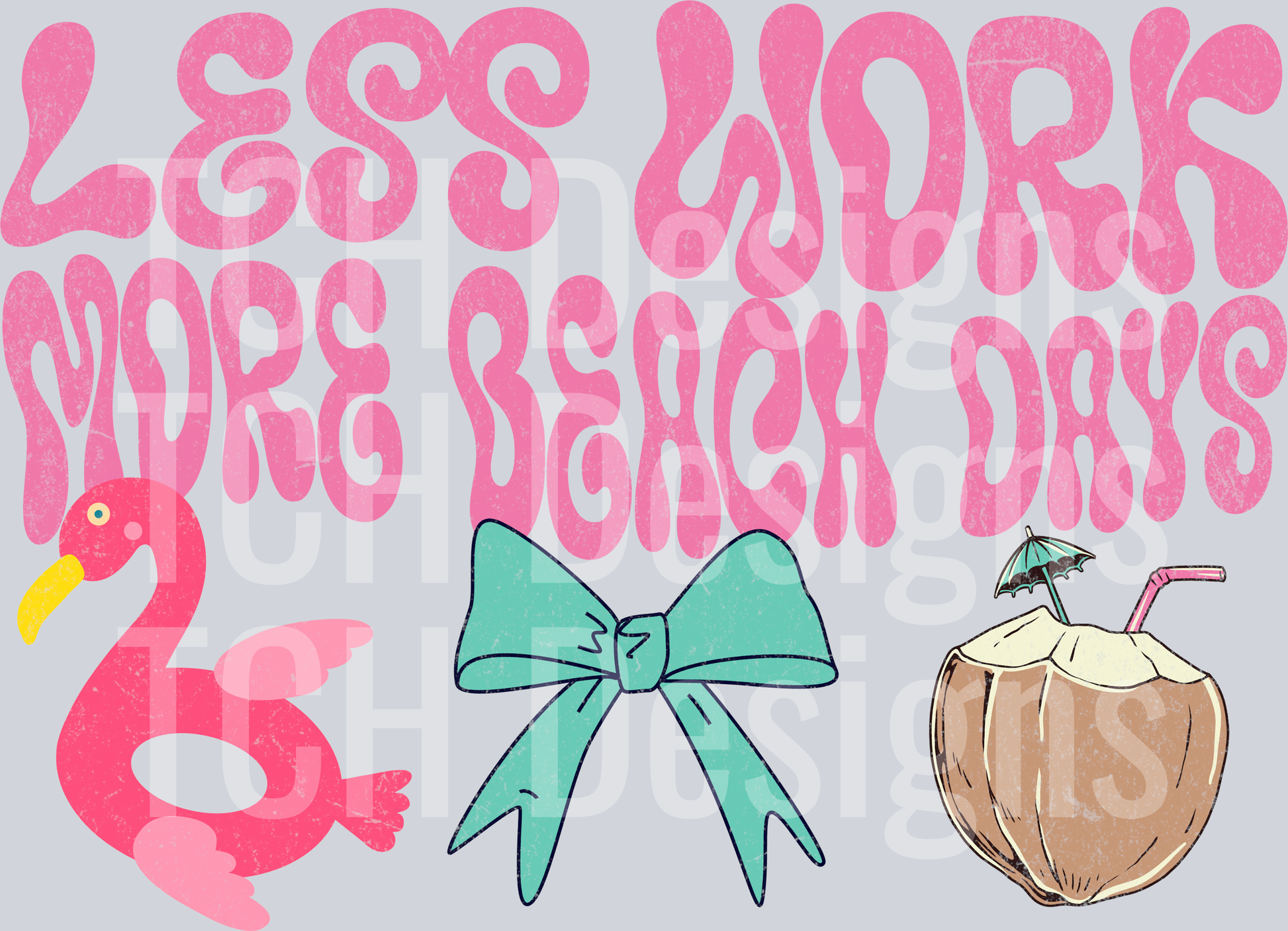 less work more beach days pocket distressed HWDS