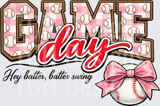 Baseball Game Day Coquette Bow Png (3)