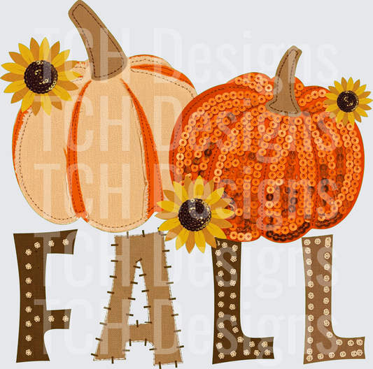 fall pumpkins sunflowers faux emb hwds