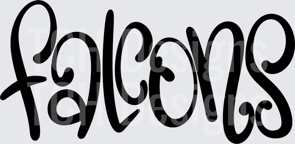 Falcons Bold Curly Ambigram Lettering Design