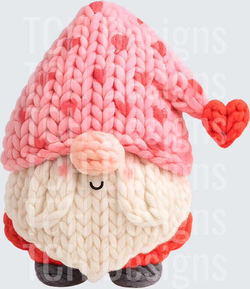Valentine's Day Chunky Knit Gnome with Heart Hat